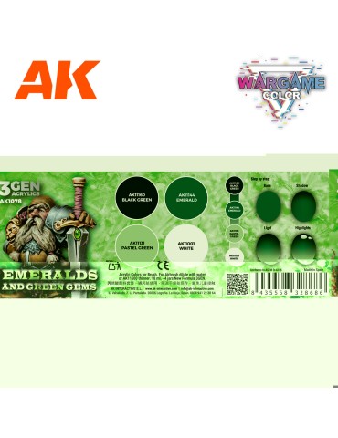Set Emeralds and green gems